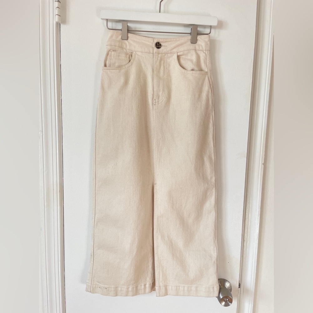 Faherty Cream Midi Skirt